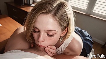 My stepdaughter snuck into my workplace, and I fucked her in her tight pussy.[AI]