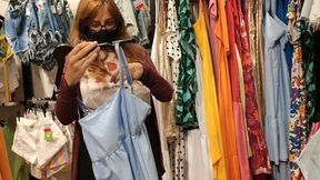 Blowjob in the Clothing Store