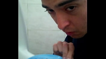 Faggot licking urinal