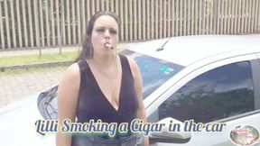 Lilli Smoking a Cigar in the car - SFL091