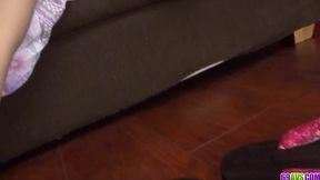 Yuki Mizuho gives a deepthroat blowjob before receiving fucked hard