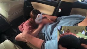 旦那に不倫を疑われて性液チェックされてる人妻はフェラ抜きする