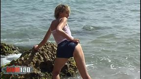anal fuck at the beach with the beautiful french milf estelle clark