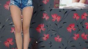 Cute Model Dances/stands on Table