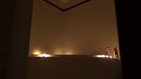 All-natural petite fresh enjoys bathtub fantasy with candles