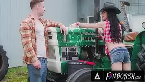 Ranch Owner Marcus Mcneil Hard Fucks Cowgirl Femboy Sydney Next To His Tractor