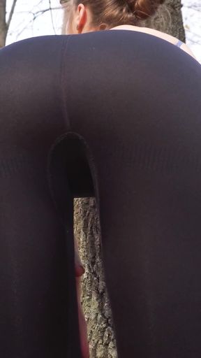 Fit MILF in Tight Black Leggings Teases Sexy Ass