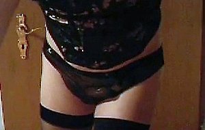 Crossdresser shows off her cock & ass