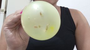 Decorating my little balloon with snot