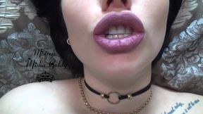 Lip smelling &amp; lip puckering while masturbating