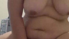 Thick stud riding her dildo