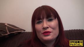 Busty british redhead dominated with roughsex