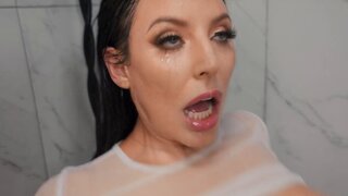 Alex Jones fucks the thick Angela White in the bathroom