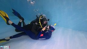 Two Girls, One BCD – Intimate Underwater Scuba Sharing in Wetsuits - AVI