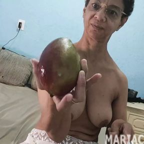 Maria Caldas inserting giant objects gaping her asshole