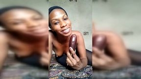milf nikkie fucks a huge eggplant and tastes her squirt