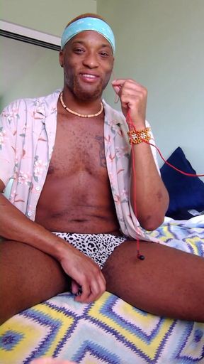 Leopard Thong Show off for Webcam Client