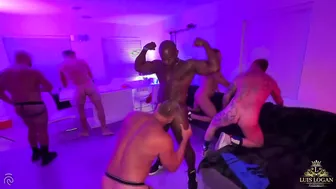 Bear group bareback fuck with blowjobs and cumshots