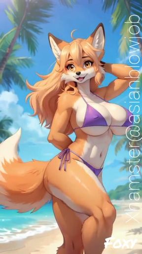 Furry girl nude and bikini part three (Ai models)   Clip 1