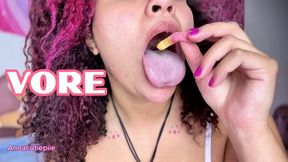 Vore ASMR Eating Gummy Worms Close-Up