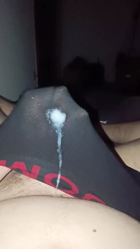 Chubby Boy Cumming in Black Undies