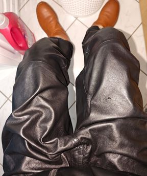 Nappa leather trousers touch and creak ASMR