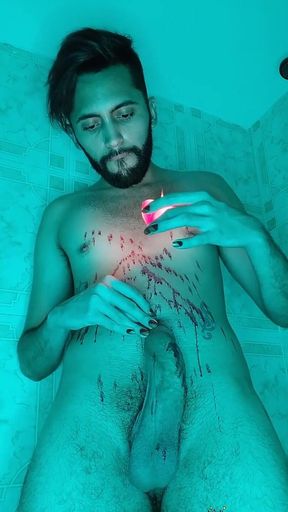 Hot candle wax play in the shower. Wanna play with me?