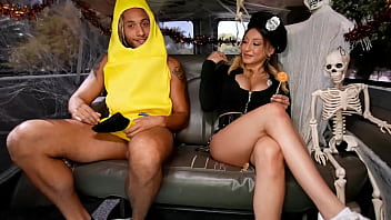 Busty cop rides and cums