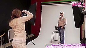 german female fotograf seduced male model