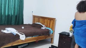 Old woman's wig falls off during enticing roleplay with a hot stud
