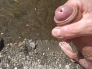 pervy_fantasies - pee and cumshot outdoor in the nature