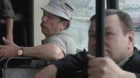 Amateur Laura Lion rides and sucks cock on a crowded public bus