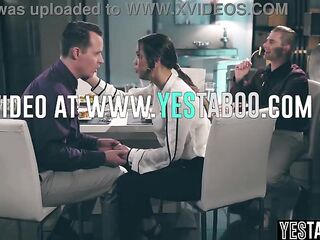 Sexually excited big cock man freezes time and fucks big titties Latin sweetheart MILF in public