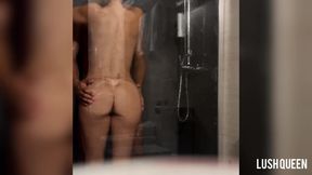 Stepbrother bangs sister against glass in steamy shower scene