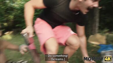 MOMMY4K. Sexy Mommy with huge tits used a young cock for unforgettable sex outdoors