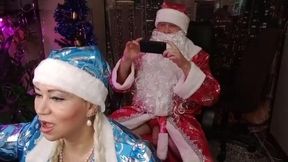 Hot fuck of the Snow Maiden, icicle in the pussy and the staff of Santa Claus! Merry Christmas!