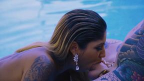 Venus Aphrodite, copiously expanded by the pool