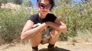 Pissy Mommy Gushes Breast Milk While Hiking Out West
