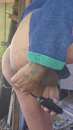 First Time Using an Inflatable Anal Ball