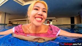 Petite Thai amateur MILF is his two week millionaire girlfriend