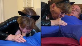 Granny Catwoman Sucks Superman's Cock!