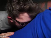 Sucking dad's cock in the garage