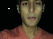 Chewing and making bubbles foam of friends cum public