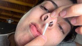 Cleaning out my nose — boogers and hairy holes