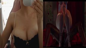 My sexy Futanari friend destroyed my tight wet pussy with her huge monster cock