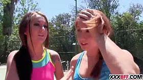 Sexy summer camp tennis tramps