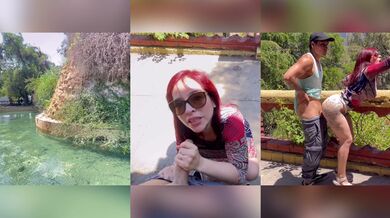 Chilena CULEANDO en vivo en el cerro Santa Lucia (porno casero en español)