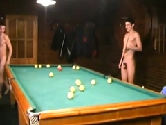 Russian Soldiers Play Pool in Nude