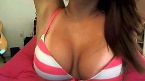 My spoiled busty girlfriend is fucking her twat with cucumber