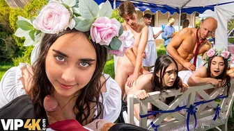 Russian bride Aleks demands public anal and mouth cum on wedding day